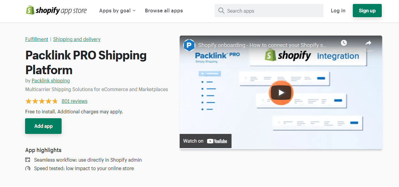 Shopify Shipping -sovellus